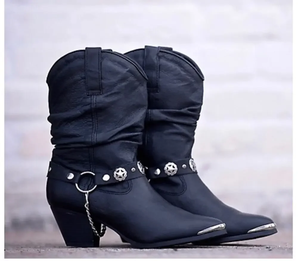 Dingo Women's Dingo Olivia Western Black Boots size 8.5 - Picture 1 of 12